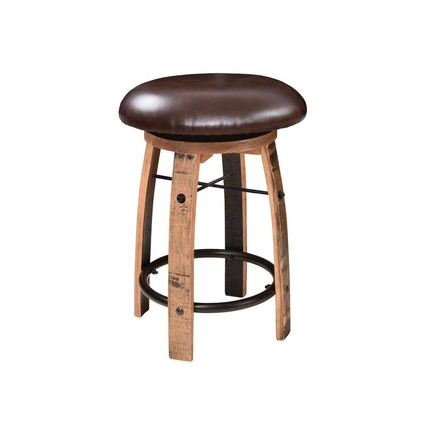 Barrel Bar Stool w/Cushioned Seat