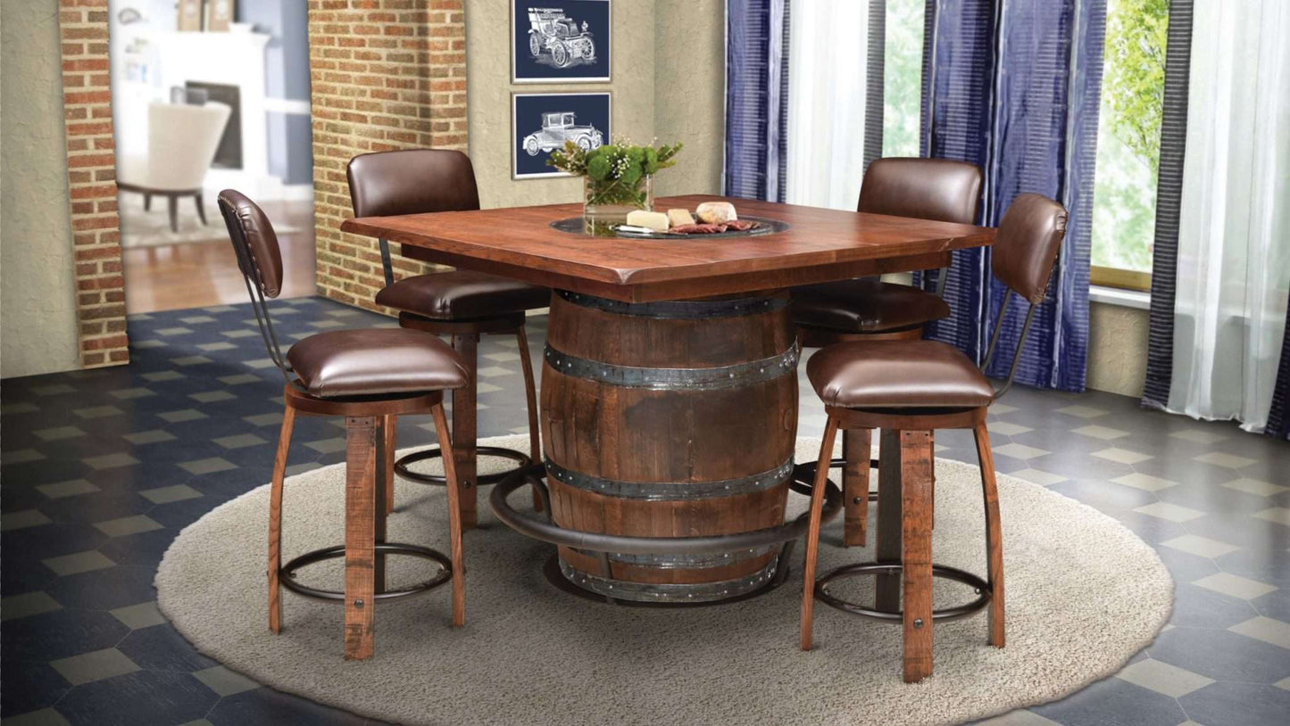 Barrel Bar Stool w/Cushioned Seat & Back