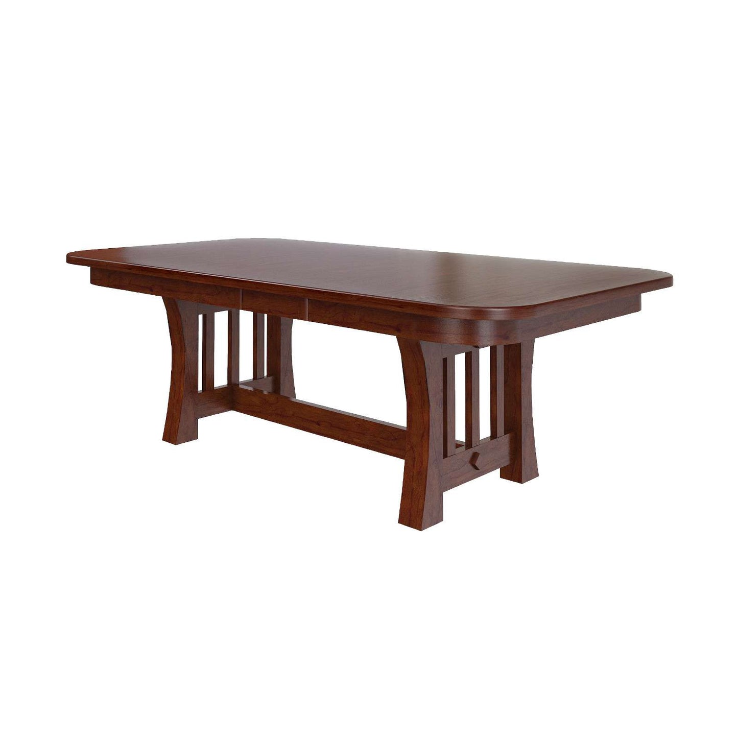 Curved Mission Double Pedestal Table