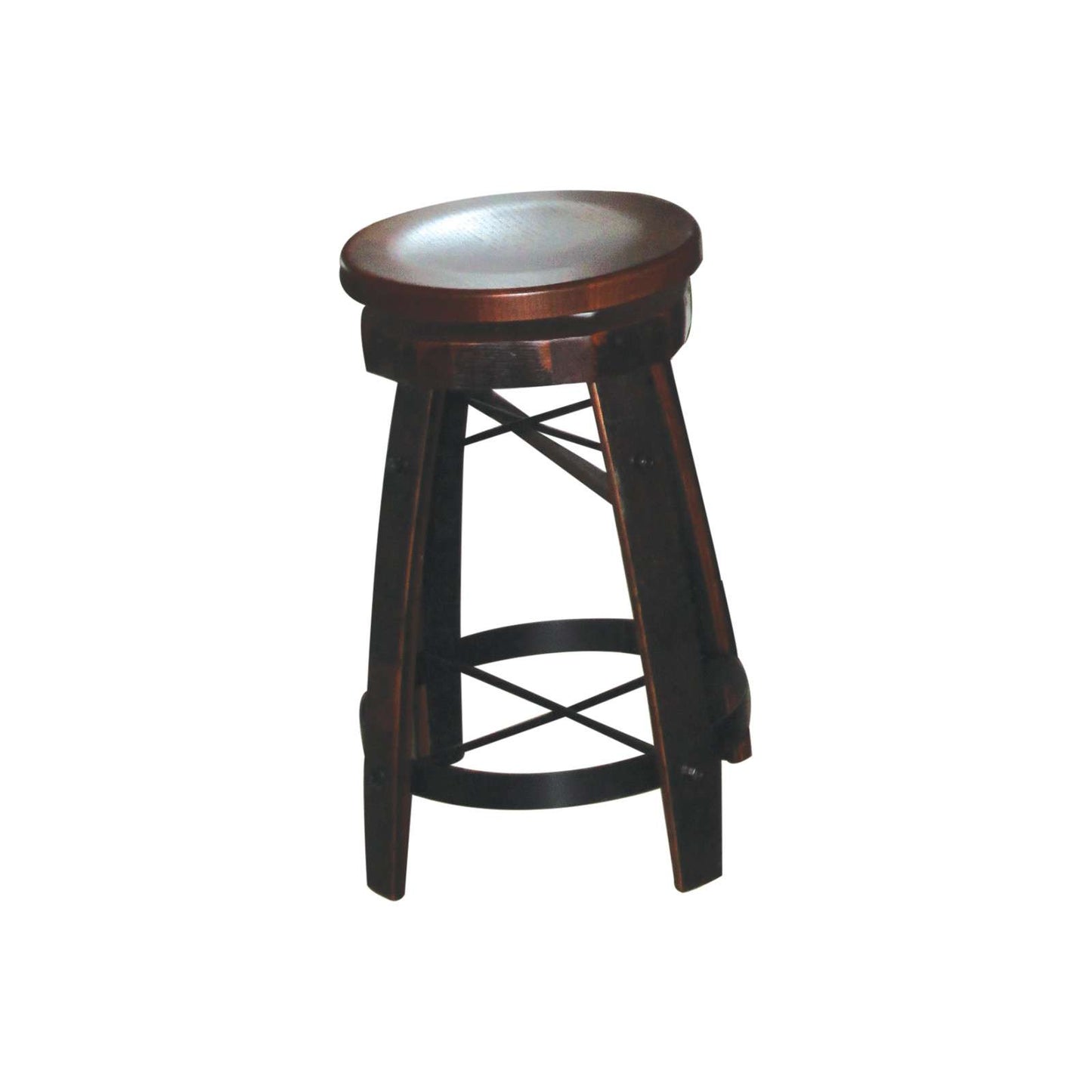 Deluxe Whiskey Barrel Swivel Barstool