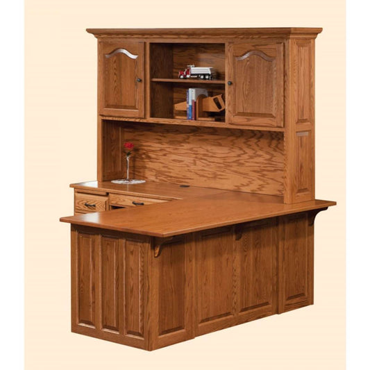 Traditional Executive L-Desk with Hutch
