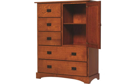 Old English Mission Chest of Drawers with Door