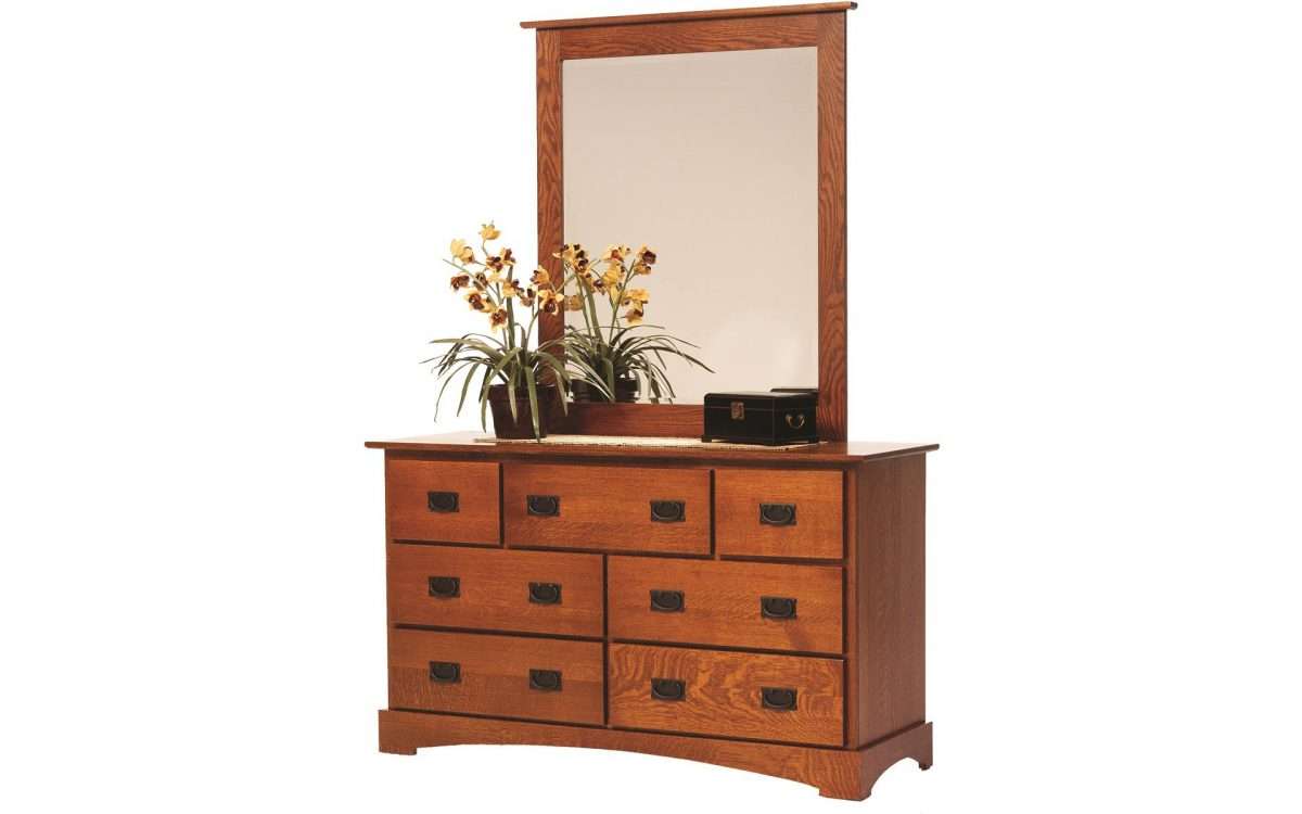 Old English Mission 56" Dresser & Mirror