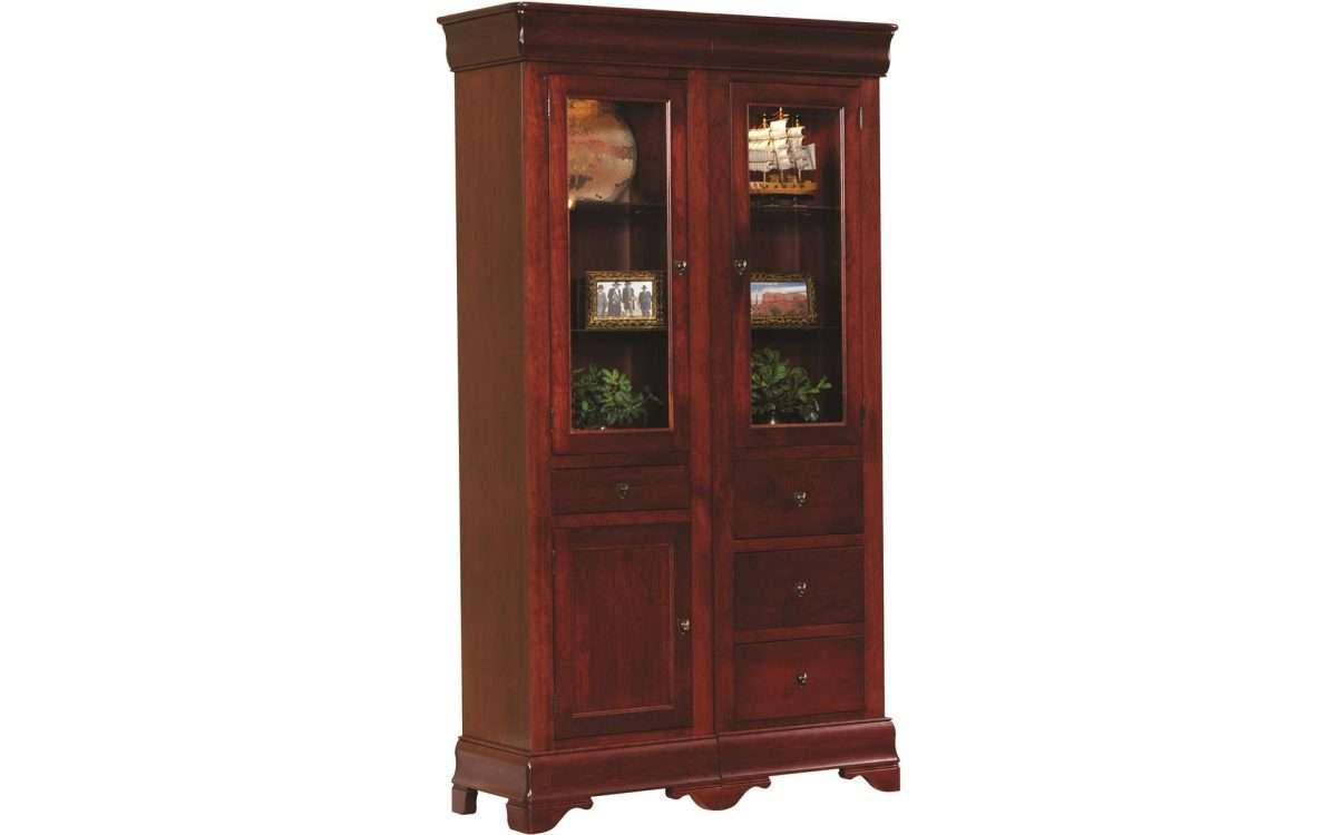 Louis Phillipe 23" Murphy Wall Bed Bookcase w/Door