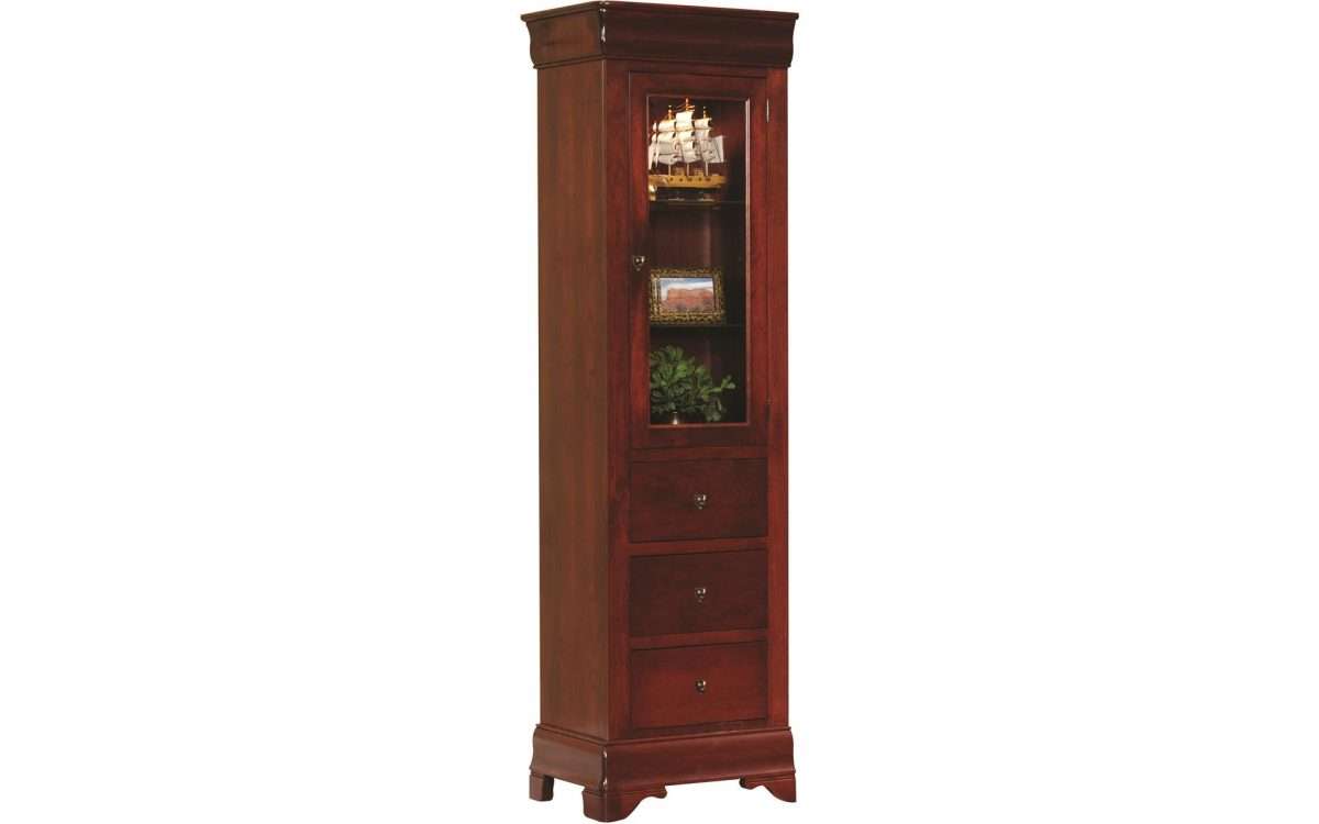 Louis Phillipe 23" Murphy Wall Bed Bookcase w/Door