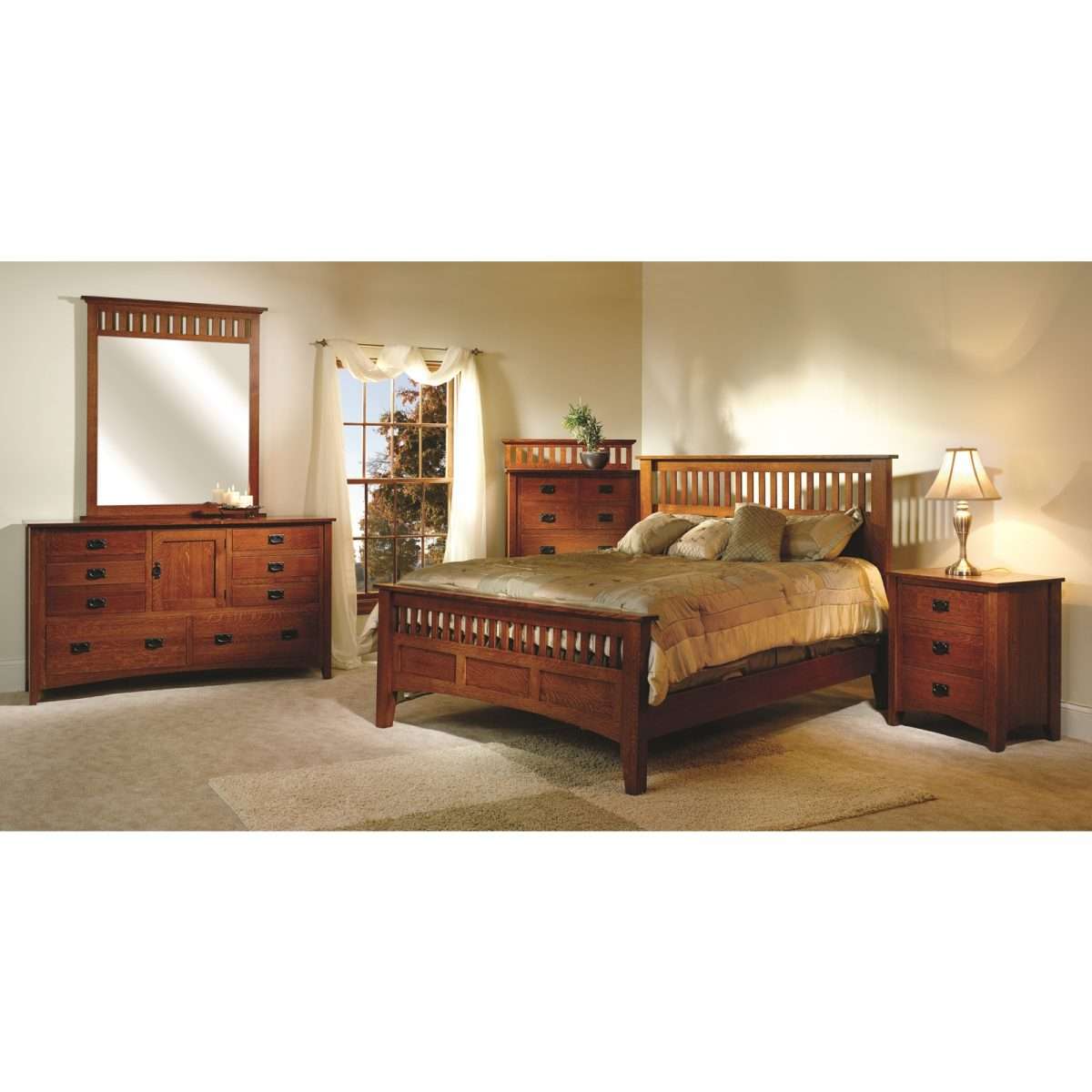 Mission Antique Dresser & Mirror