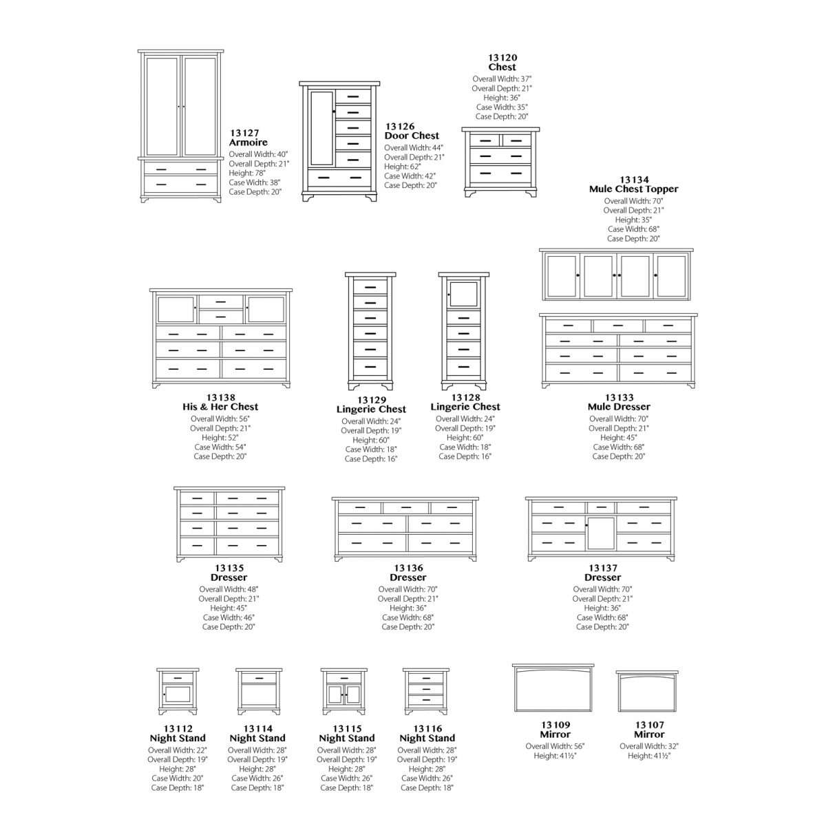 Choices Triple Panel Bedroom Collection w/Storage