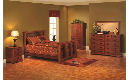 Old English Mission Slat Mission Bed