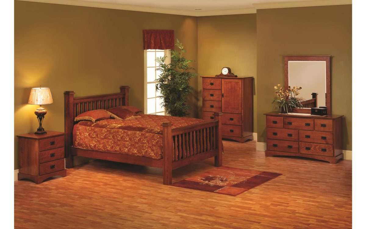 Old English Mission 56" Dresser & Mirror