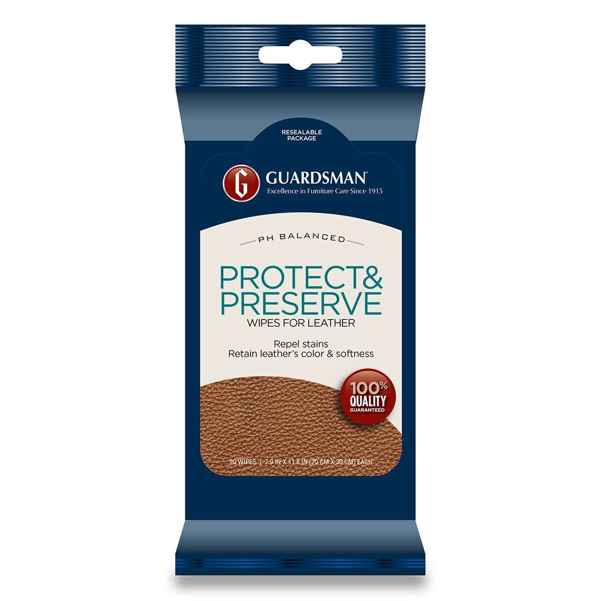 Protect & Preserve Wipes for Leather, 20 count