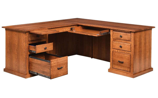 Salem Single Pedestal Jr. Executive L-Desk