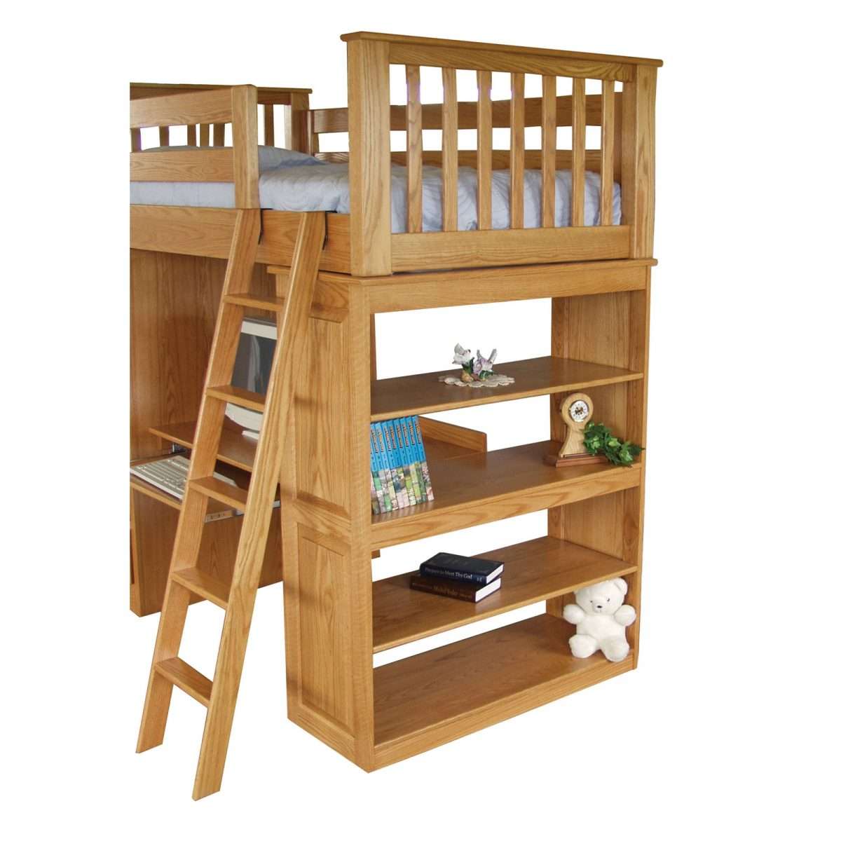 Loft Bed with Bookshelves