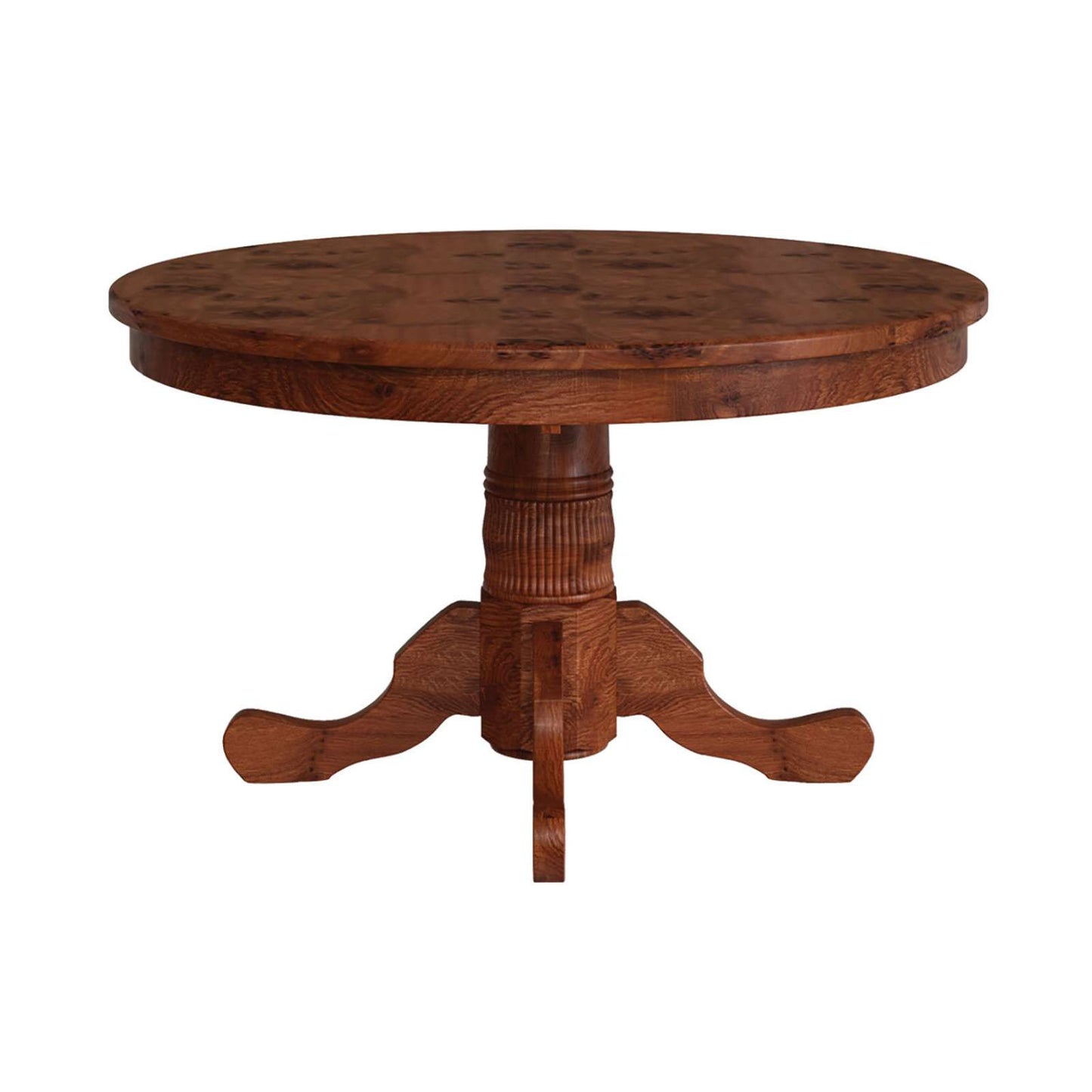 Traditional Reeded Single Pedestal Table