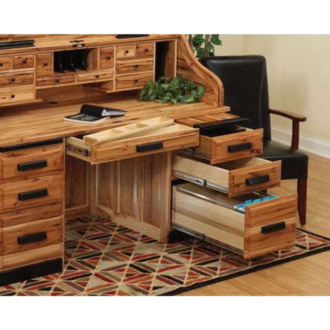 62" Traditional Roll Top Desk