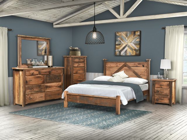 Reclaimed Post Mission High Dresser & Mirror