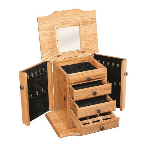 Queen Anne Dresser Top Jewelry Cabinet