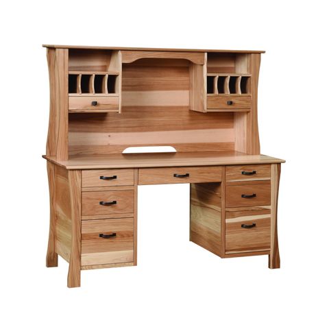 Kapernaum Double Pedestal Desk & Tall Hutch