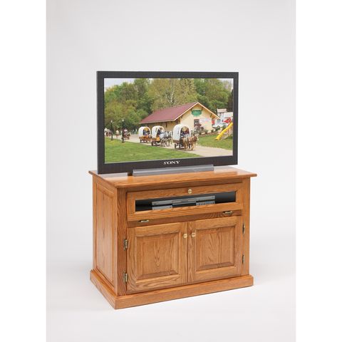 Traditional TV Stand w/Drawers Behind Doors