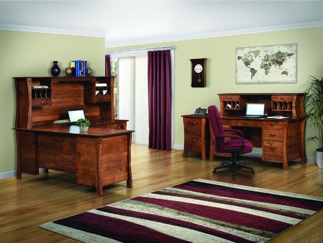 Kapernaum Double Pedestal Desk & Tall Hutch