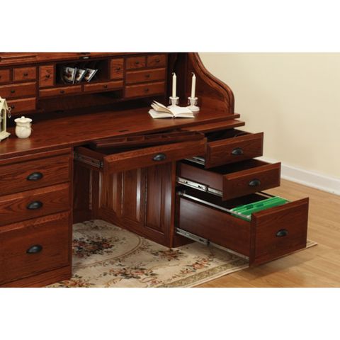 68" Traditional Roll Top Desk
