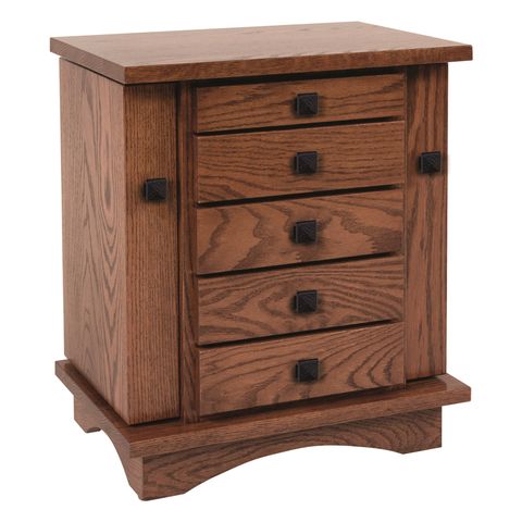 Winged Mission Dresser Top Jewelry Cabinet