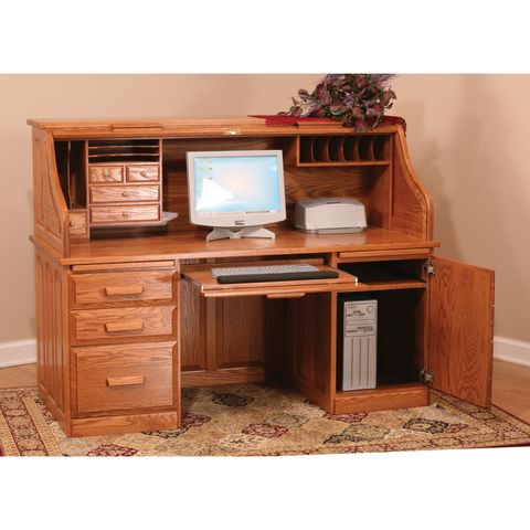 68" Computer Roll Top Desk