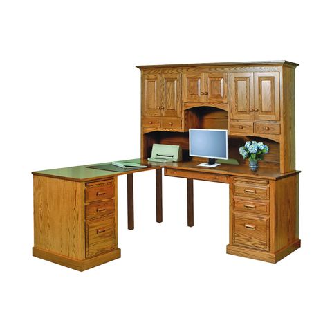 Traditional Corner Desk & Hutch