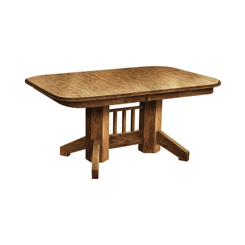 Mission Double Pedestal Table