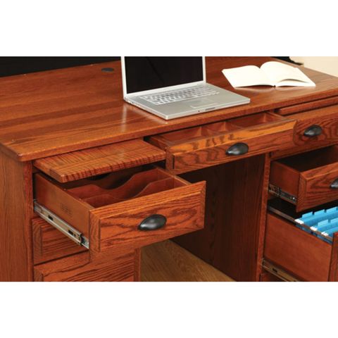 56" Traditional Roll Top Desk w/Flat Sides