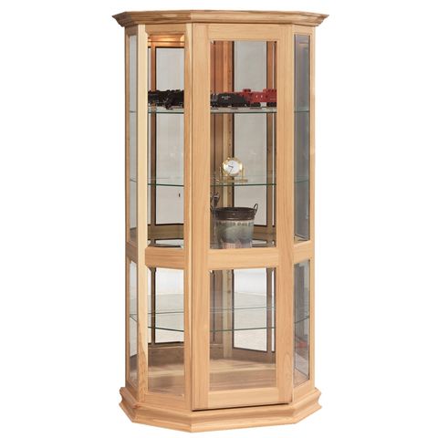 Angled Picture Frame Curio w/Sliding Door