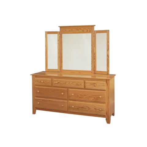 Shaker 66" Dresser & Tri-Mirror