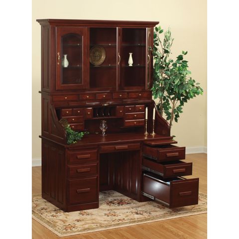 56" Traditional Roll Top Desk w/Hutch