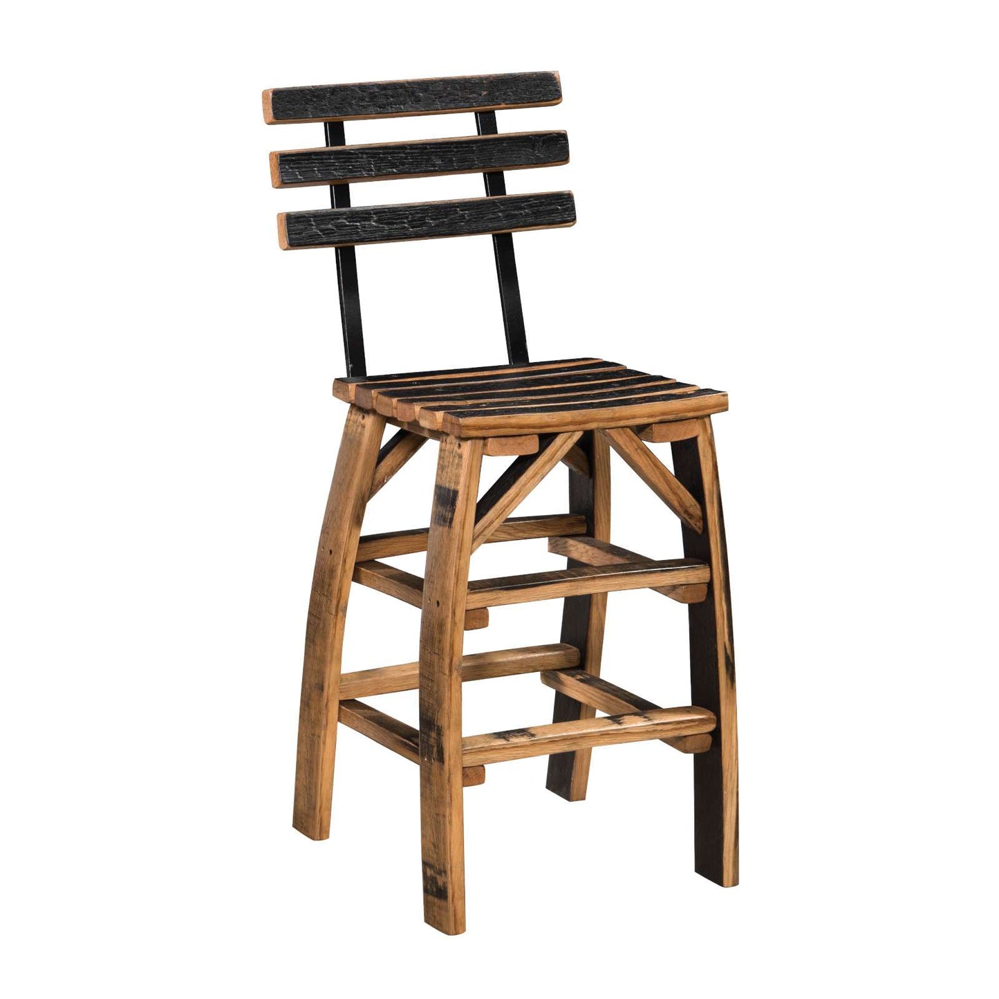 Barrel Bar Stool w/Stave Seat & Back