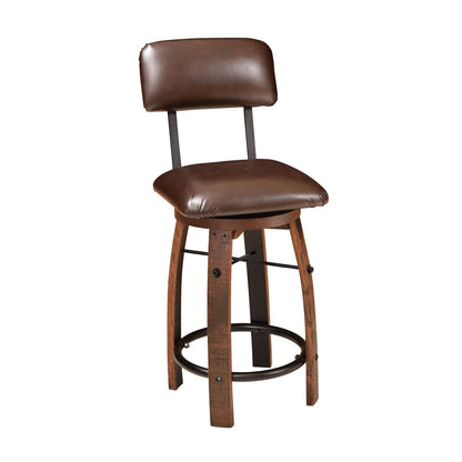 Barrel Bar Stool w/Cushioned Seat & Back
