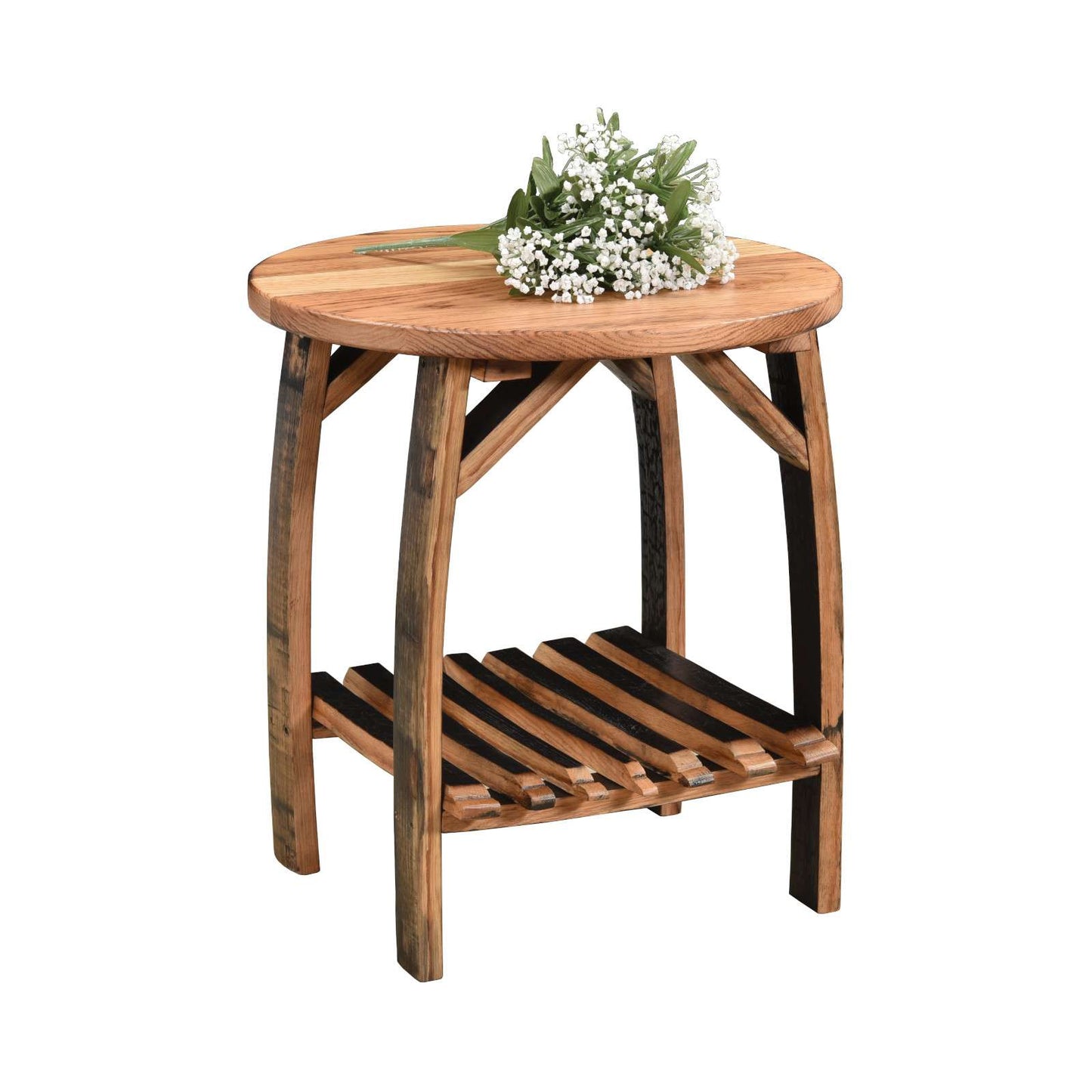 End Table w/Stave Shelf