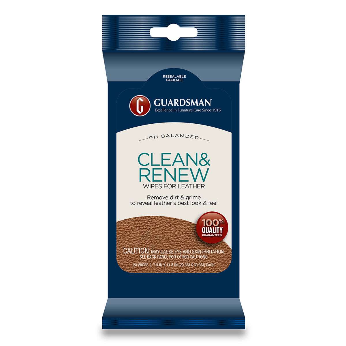 Clean & Renew Wipes for Leather, 20 count