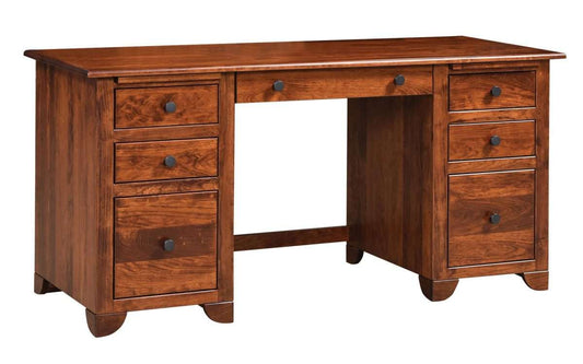 Cherry Valley Double Pedestal Credenza Desk