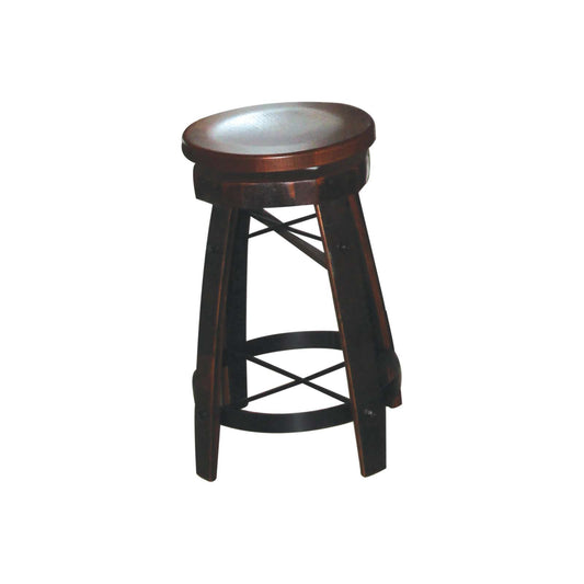 Deluxe Whiskey Barrel Swivel Barstool