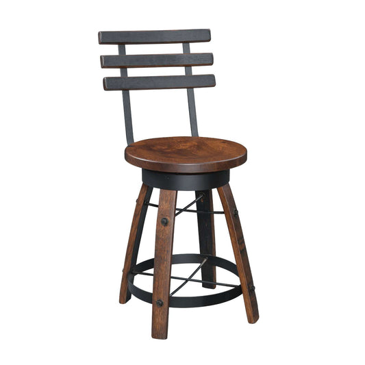 Deluxe Whiskey Barrel Swivel Barstool