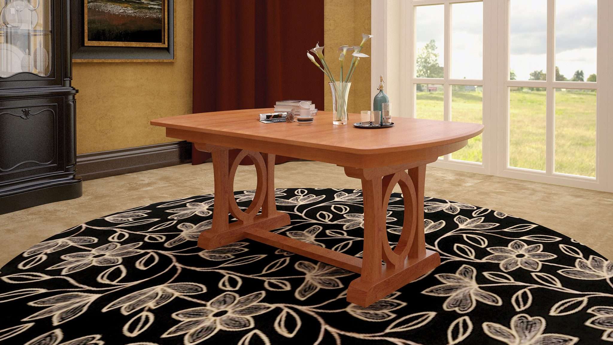 Empire Double Pedestal Table