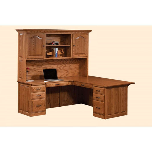 Traditional Executive L-Desk with Hutch