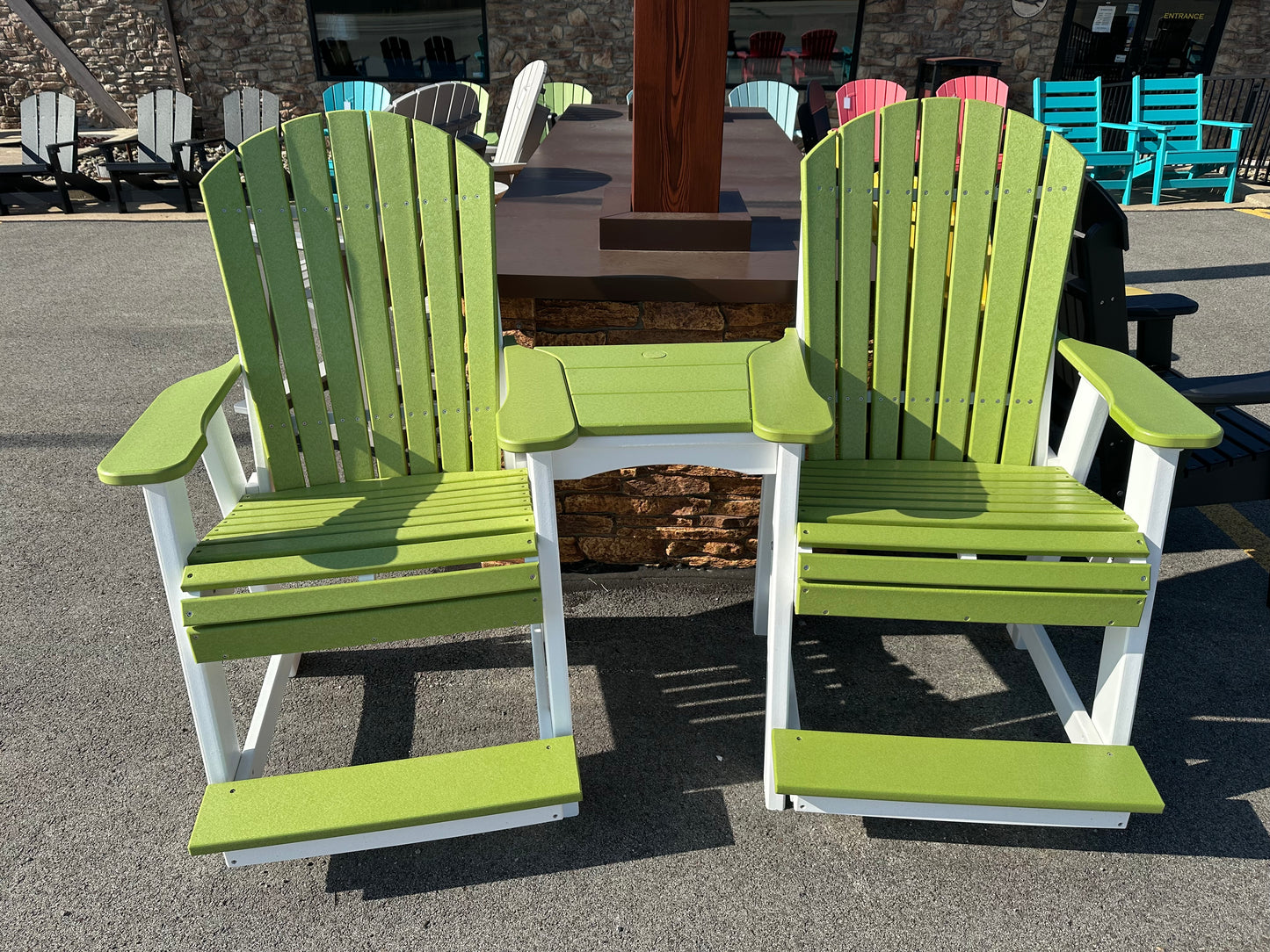 Amish Poly Lumber Tete-a-Tete Chair Set