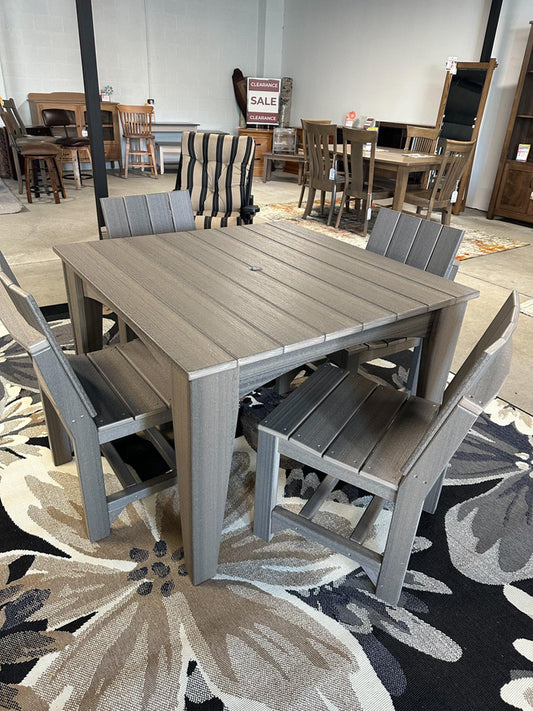 44" Poly Dining Set – Coastal Grey