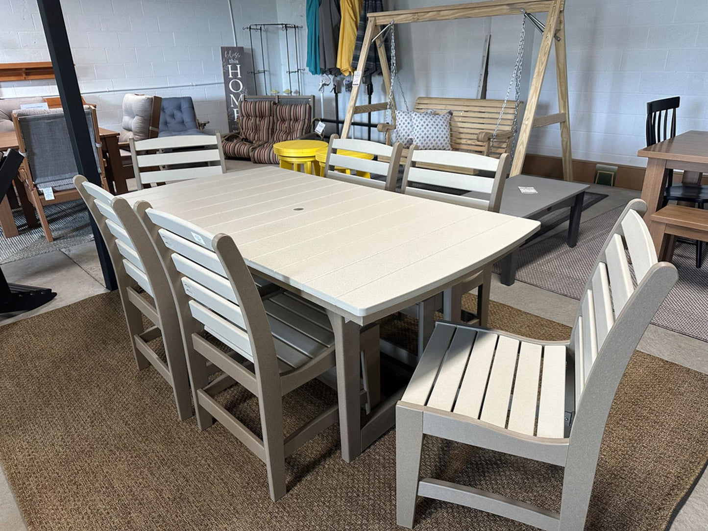 Meadow Outdoor Dining Set – Sand & Weatherwood