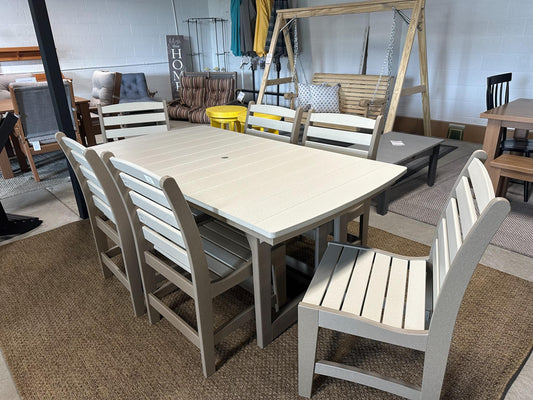 Meadow Outdoor Dining Set – Sand & Weatherwood