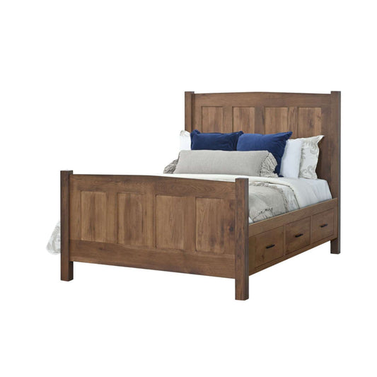 Elizabeth Lockwood Panel Bed w/Drawers Raised 6"