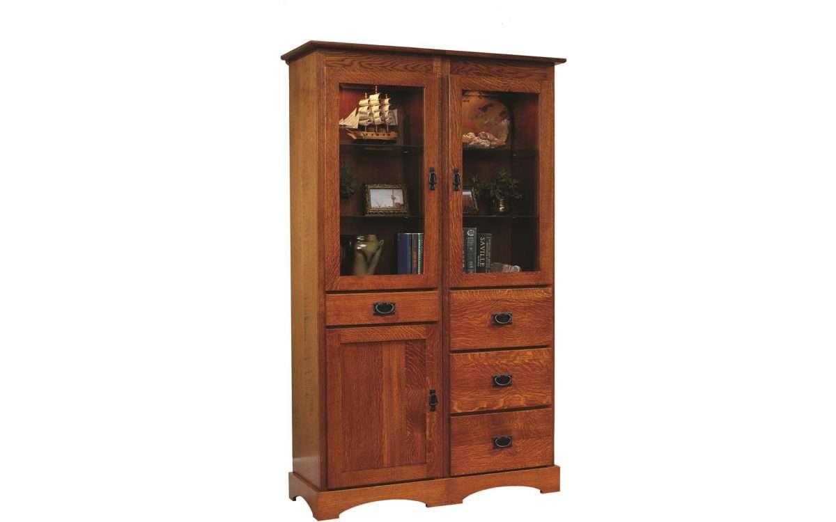 Old English Mission 23" Murphy Wall Bed Bookcase w/Door