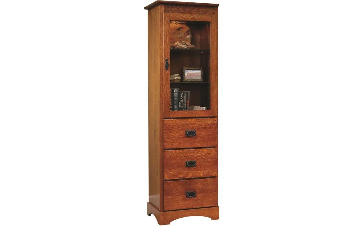 Old English Mission 23" Murphy Wall Bed Bookcase