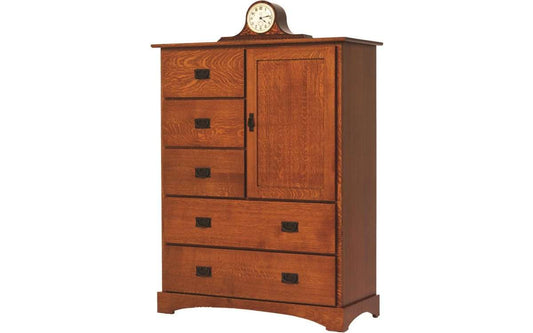 Old English Mission Chest of Drawers with Door