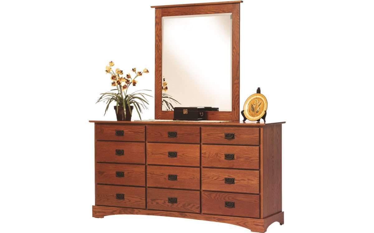 Old English Mission 72" Dresser &amp; Mirror